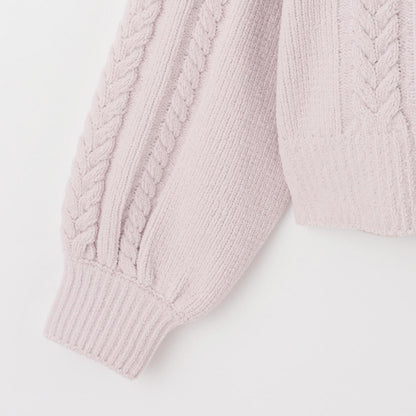 繫帶花邊針織衫