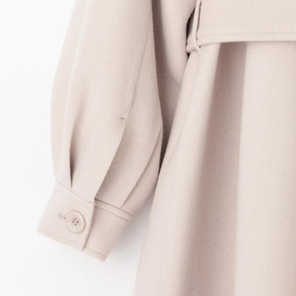 帶仿皮草領中長款大衣