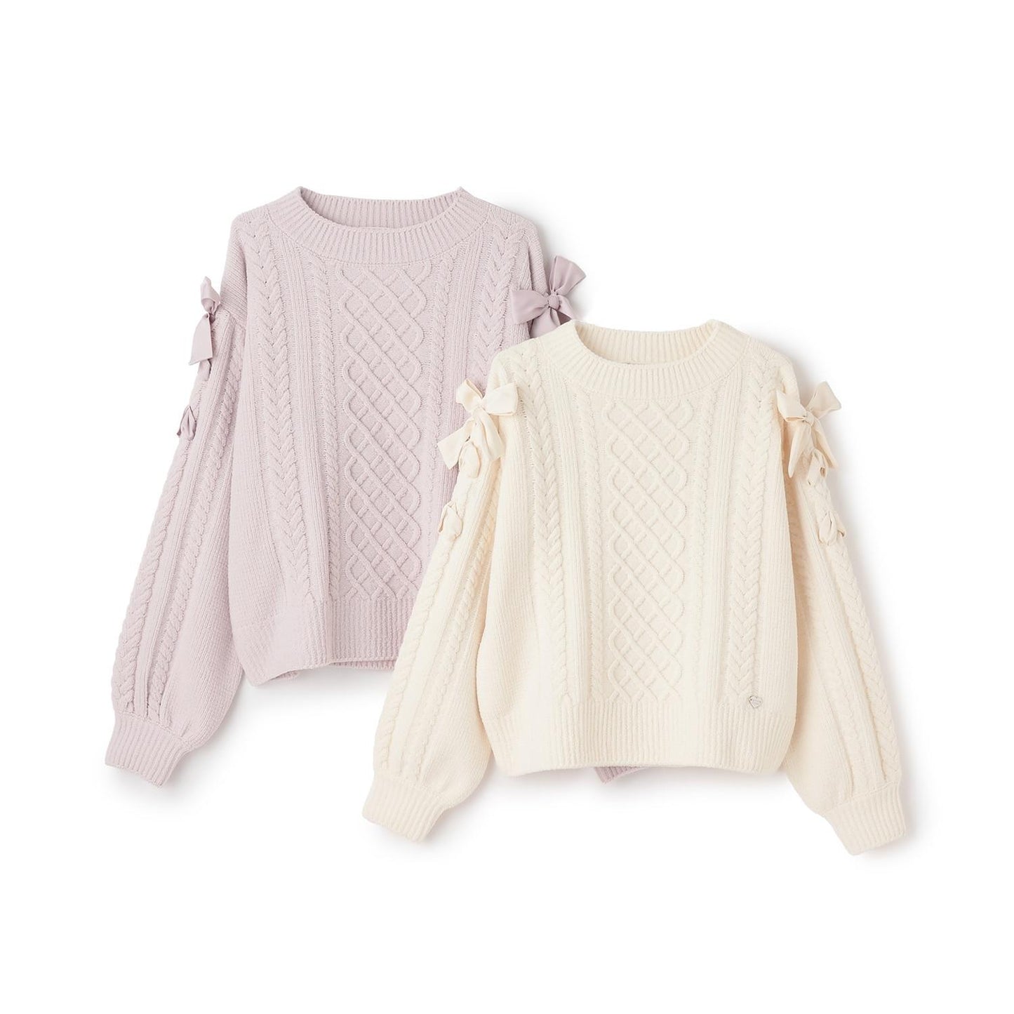 繫帶花邊針織衫