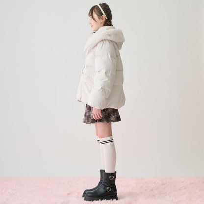 【防潑水】保暖仿毛連帽可回收羽絨夾克