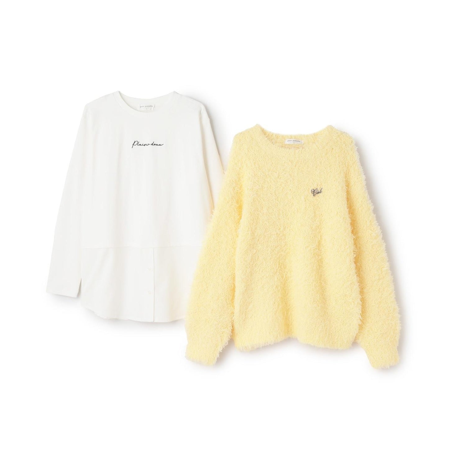 圈圈紗針織拼接長款上衣