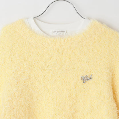 圈圈紗針織拼接長款上衣