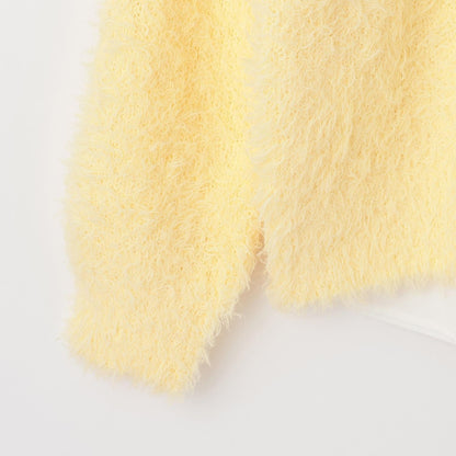 圈圈紗針織拼接長款上衣