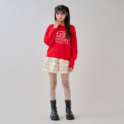 拼接標誌針織衫