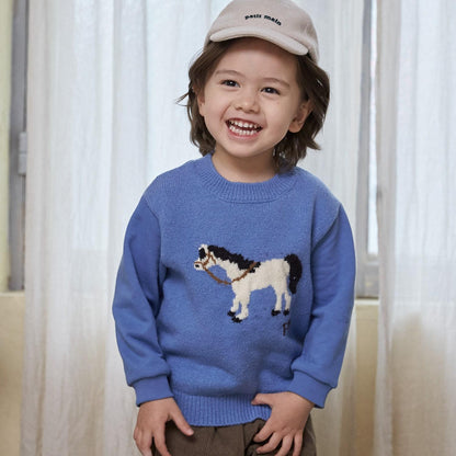 針織圖案拼接衛衣