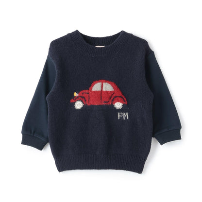 針織圖案拼接衛衣