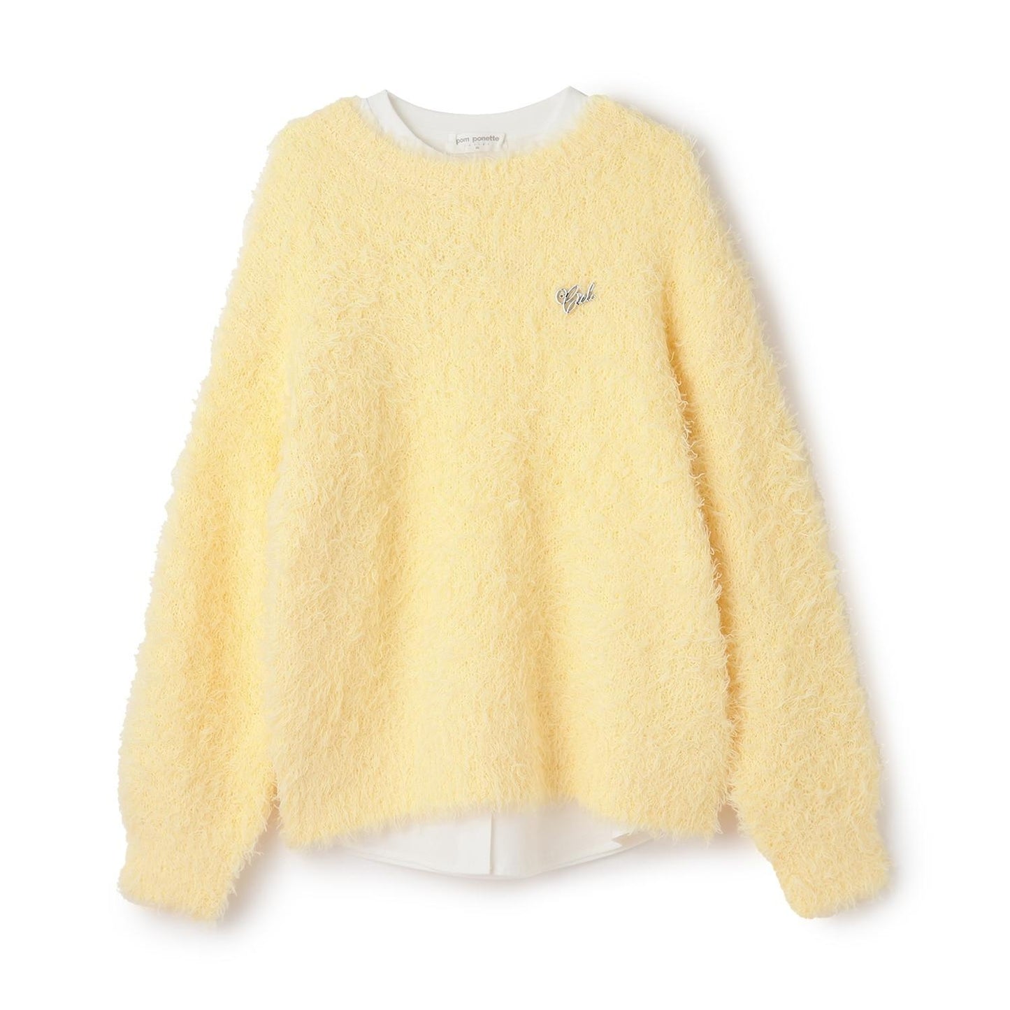 圈圈紗針織拼接長款上衣