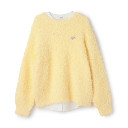 圈圈紗針織拼接長款上衣