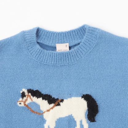 針織圖案拼接衛衣