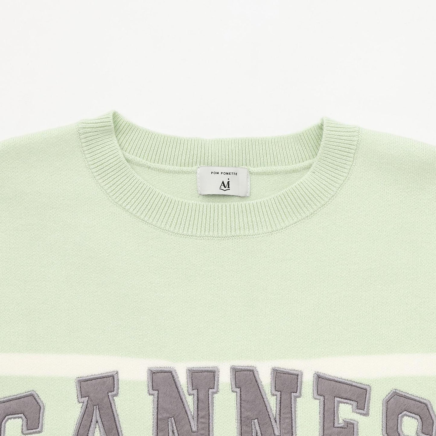 【AMI】條紋羊毛標誌針織衫