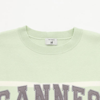 【AMI】條紋羊毛標誌針織衫