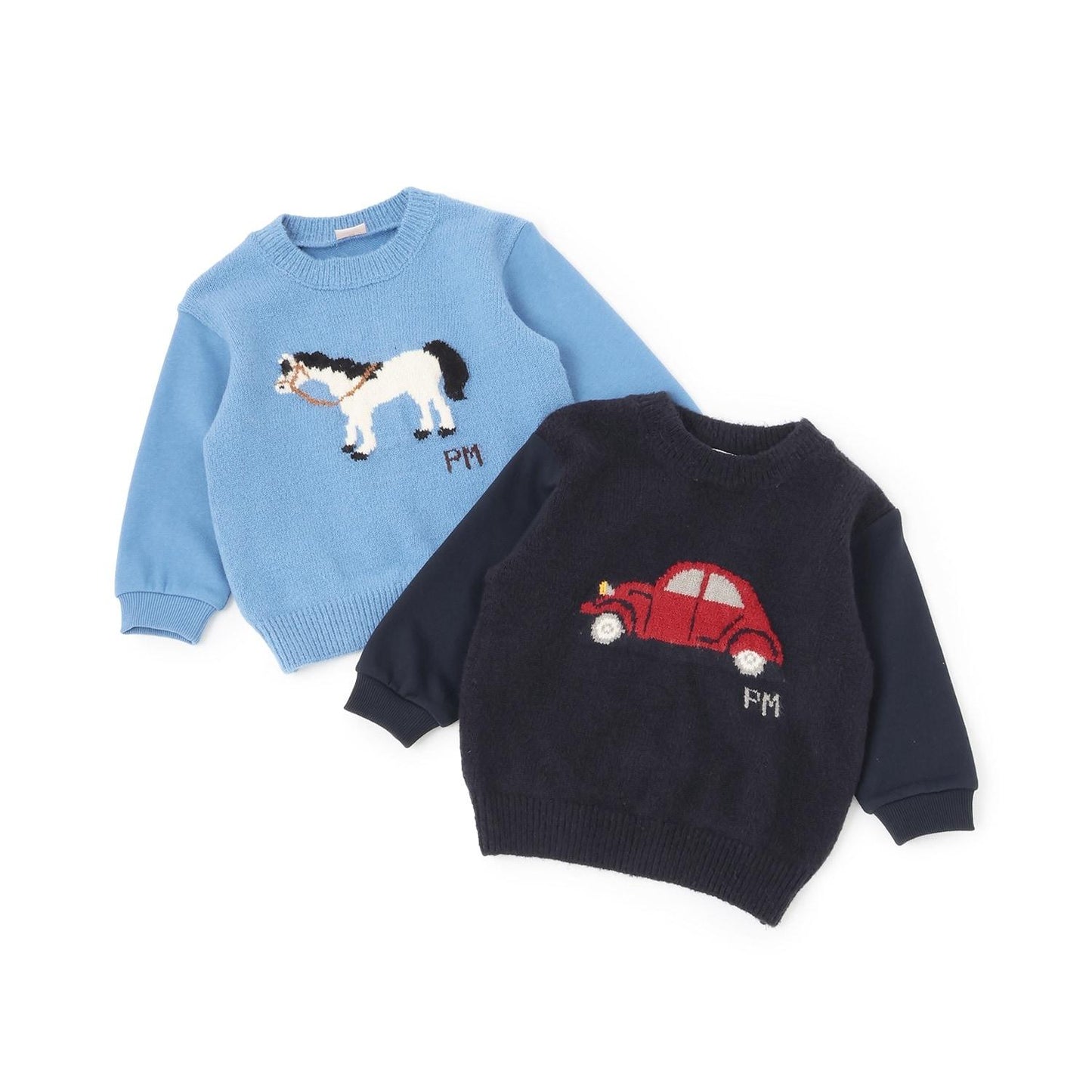 針織圖案拼接衛衣