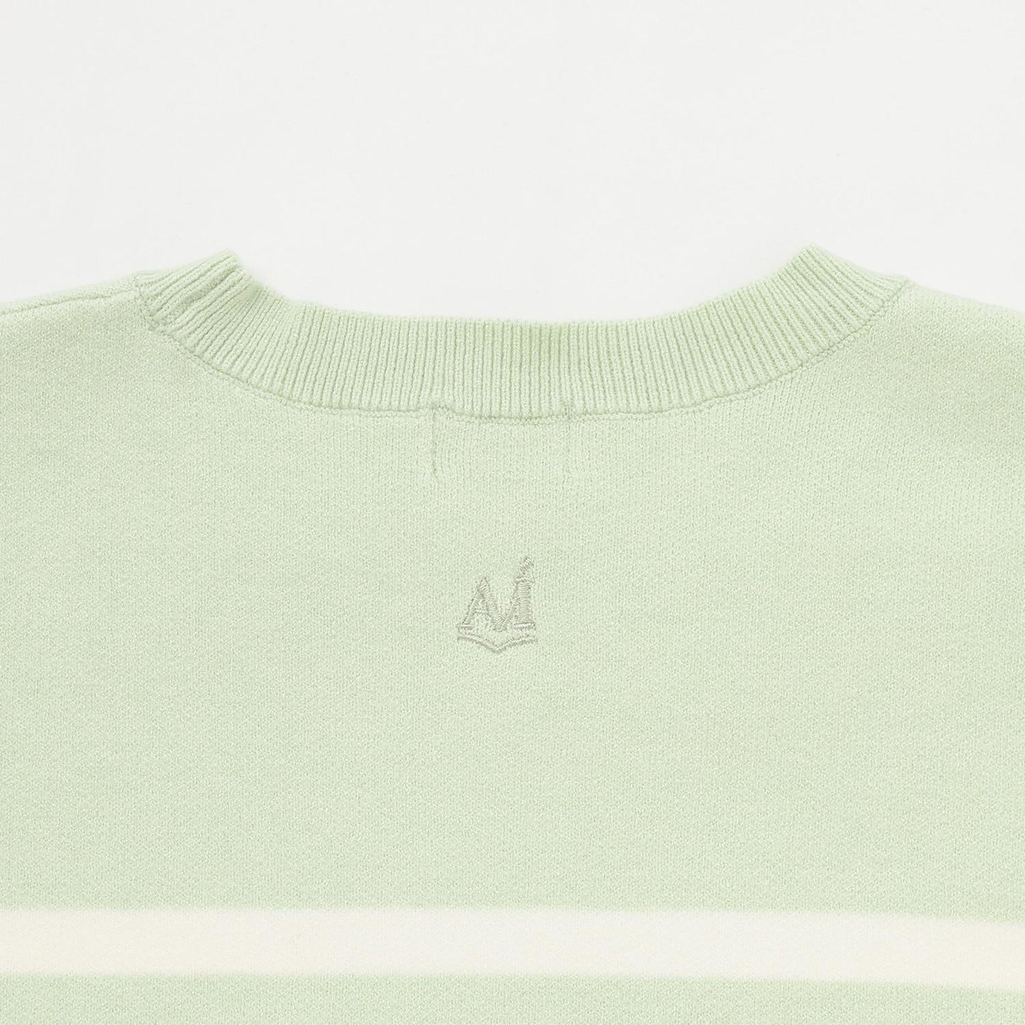 【AMI】條紋羊毛標誌針織衫