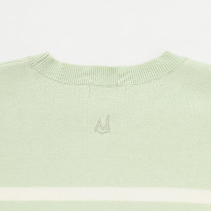 【AMI】條紋羊毛標誌針織衫