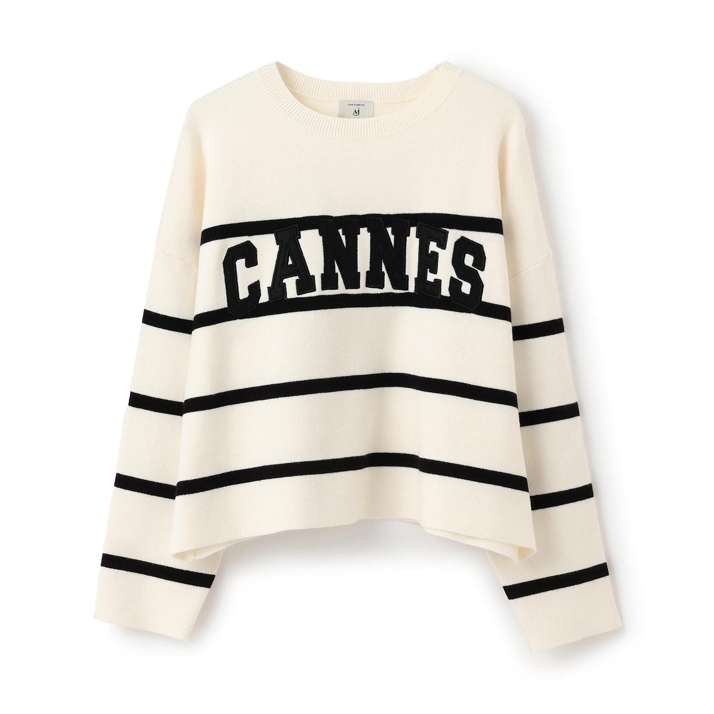 【AMI】條紋羊毛標誌針織衫