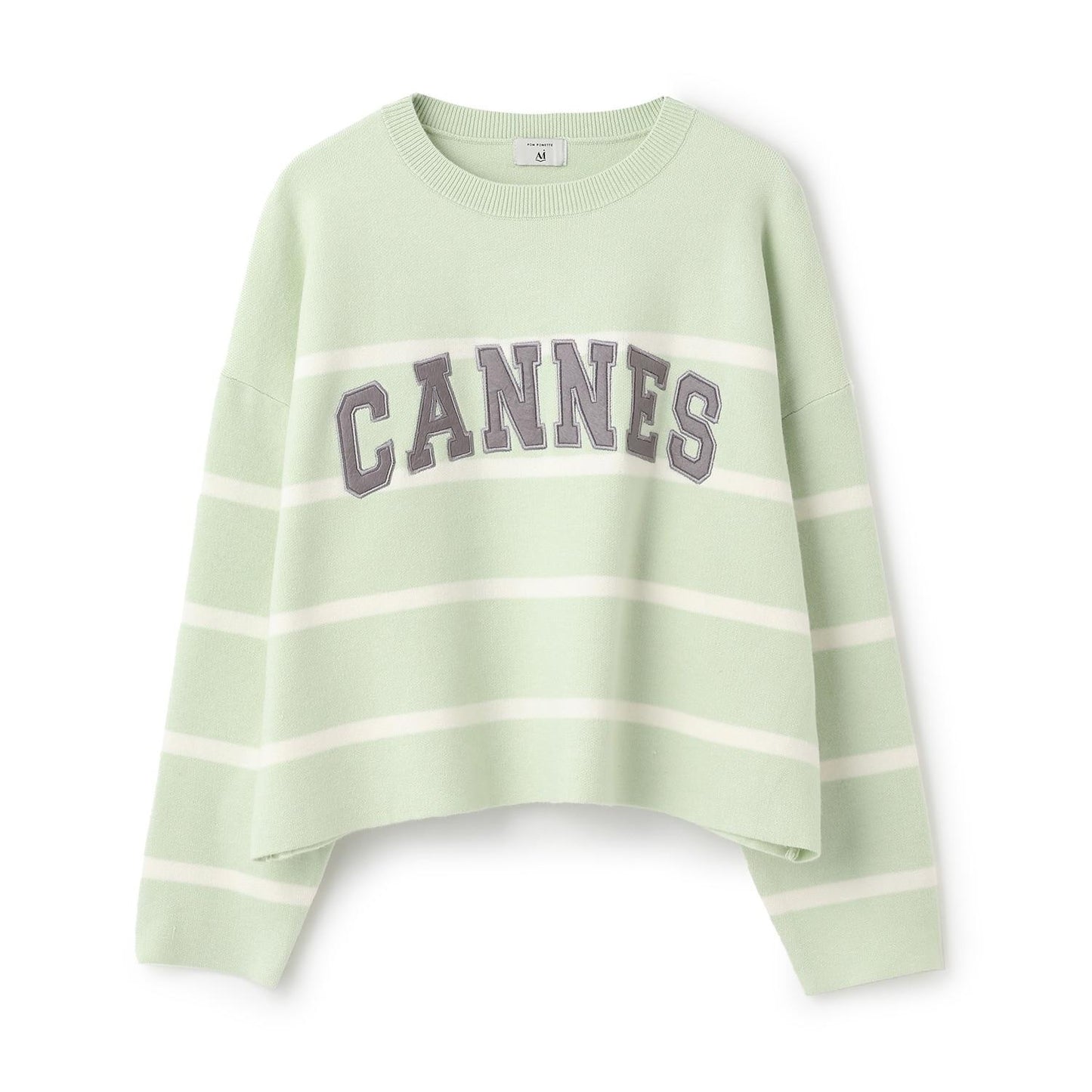 【AMI】條紋羊毛標誌針織衫