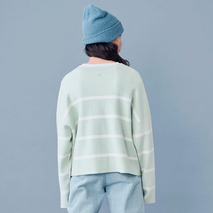 【AMI】條紋羊毛標誌針織衫