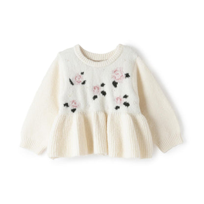【柔軟蓬鬆/連結】花朵珍珠針織衫<可搭配套裝>