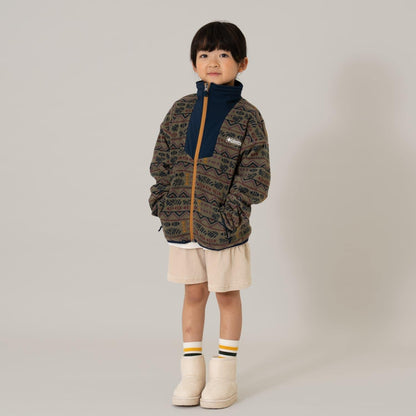 【Columbia】全印花拉鍊抓絨外套