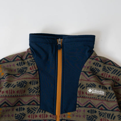 【Columbia】全印花拉鍊抓絨外套