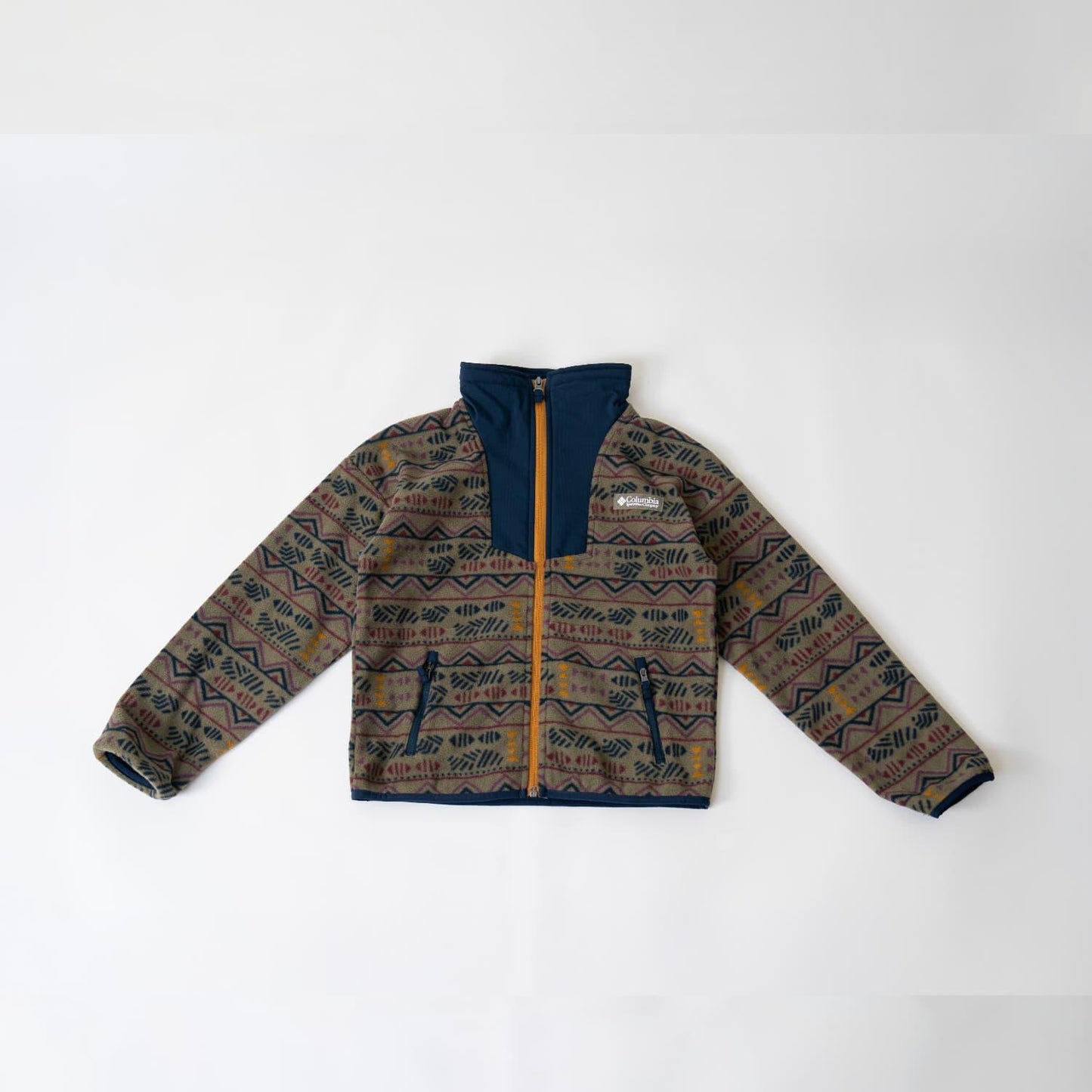 【Columbia】全印花拉鍊抓絨外套