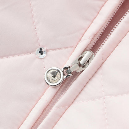 蝴蝶結絎縫仿皮草領短夾克