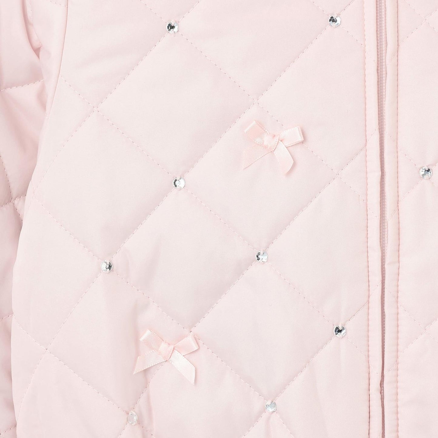 蝴蝶結絎縫仿皮草領短夾克