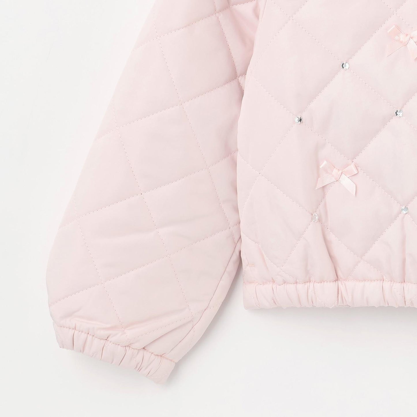 蝴蝶結絎縫仿皮草領短夾克