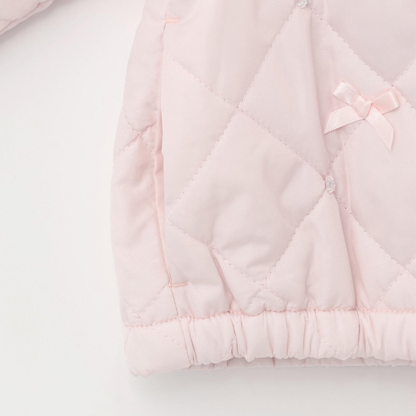 蝴蝶結絎縫仿皮草領短夾克