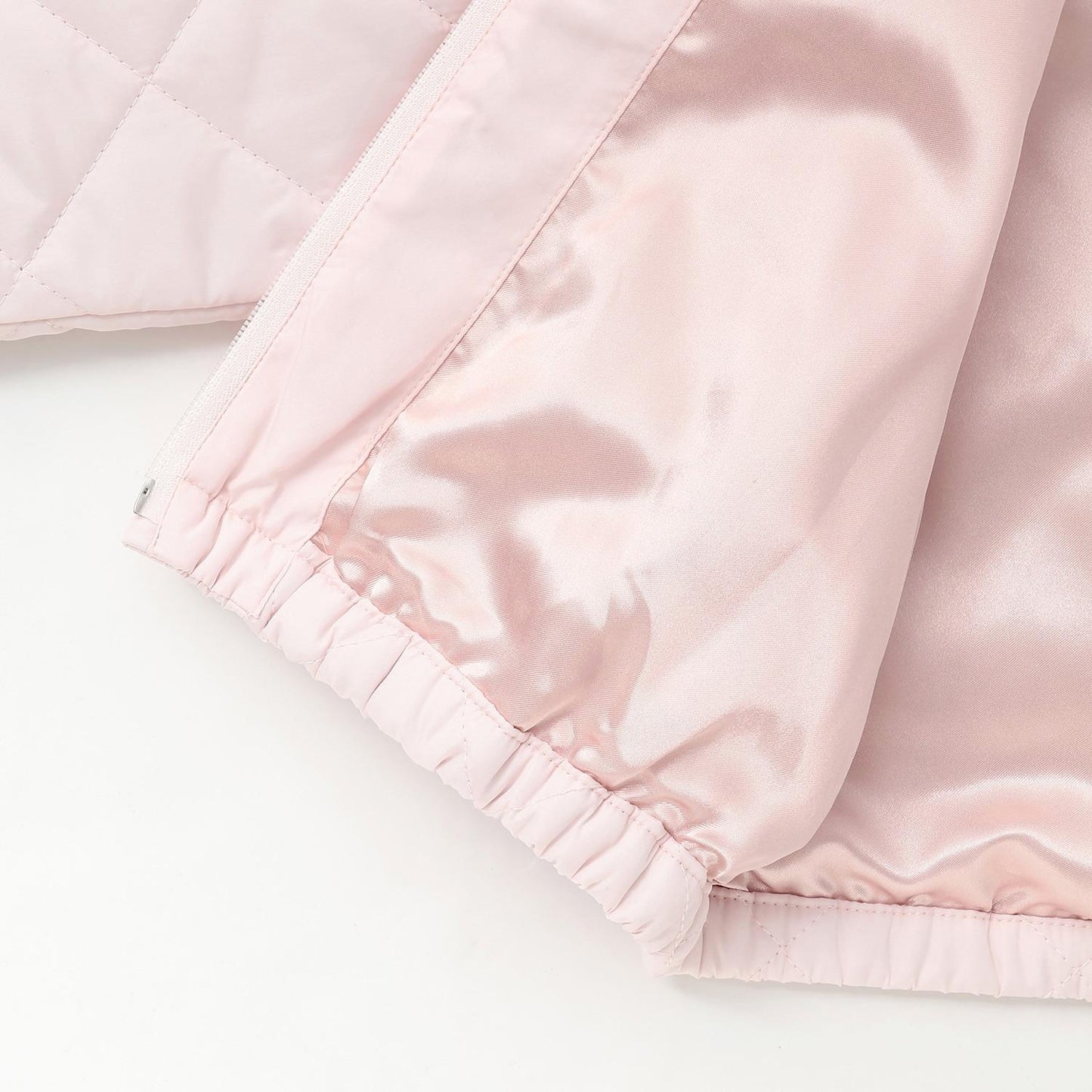 蝴蝶結絎縫仿皮草領短夾克