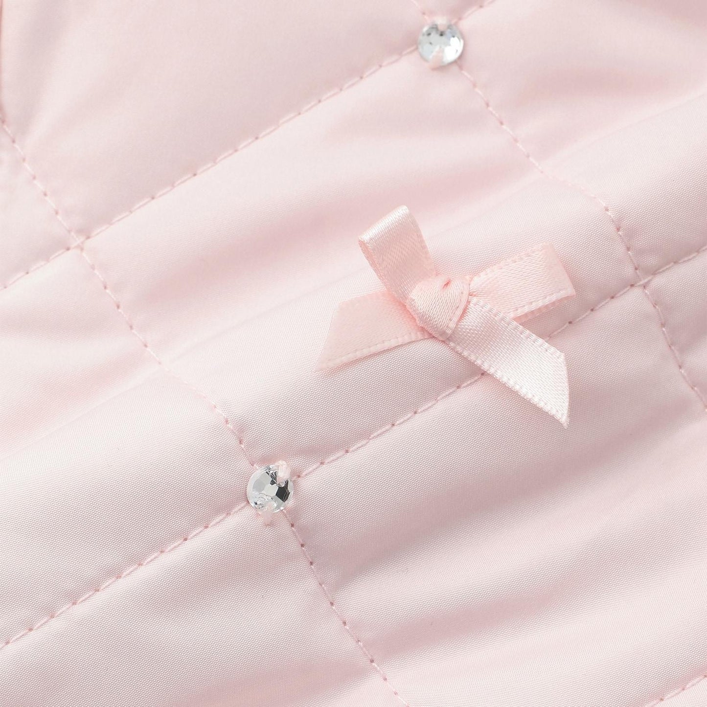 蝴蝶結絎縫仿皮草領短夾克