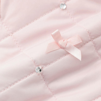 蝴蝶結絎縫仿皮草領短夾克