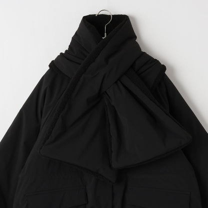 【AMI】【防潑水】附圍巾中棉泡泡袖大衣
