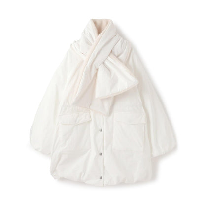 【AMI】【防潑水】附圍巾中棉泡泡袖大衣