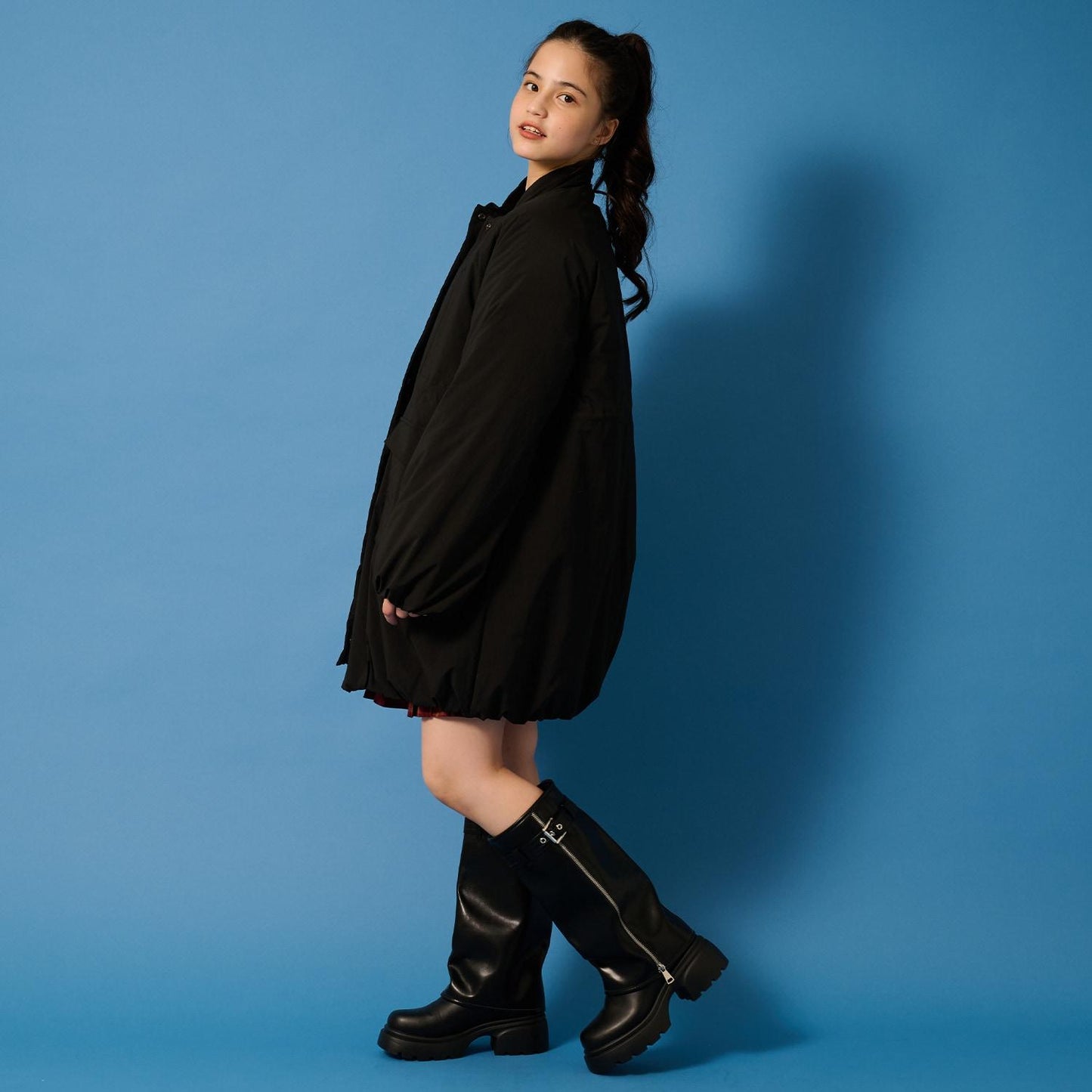 【AMI】【防潑水】附圍巾中棉泡泡袖大衣