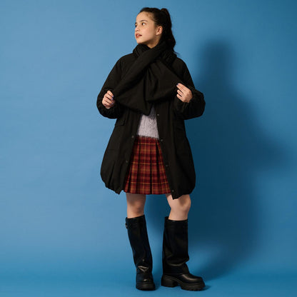 【AMI】【防潑水】附圍巾中棉泡泡袖大衣