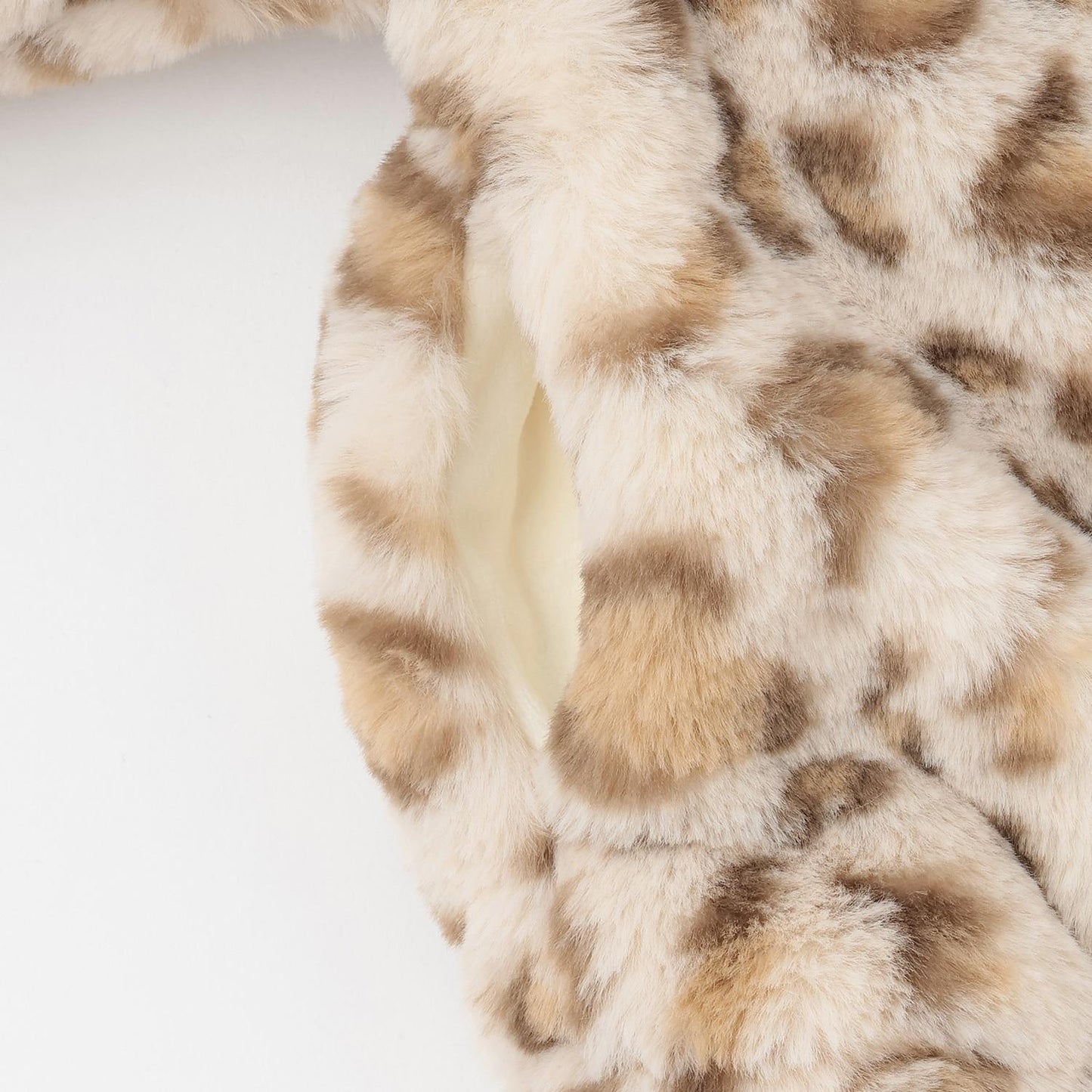 豹紋仿皮草短夾克