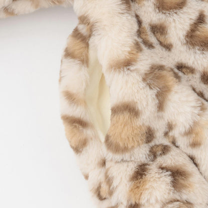 豹紋仿皮草短夾克