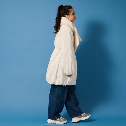 【AMI】【防潑水】附圍巾中棉泡泡袖大衣