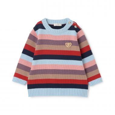 多色條紋毛衣