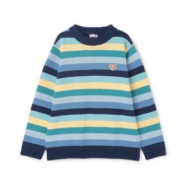 多色條紋毛衣