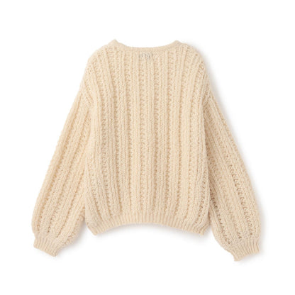 【AMI】鏤空針織套頭衫×T恤套裝