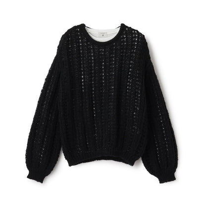 【AMI】鏤空針織套頭衫×T恤套裝