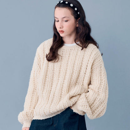 【AMI】鏤空針織套頭衫×T恤套裝