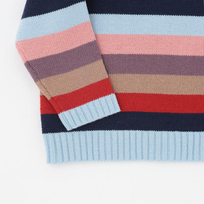 多色條紋毛衣