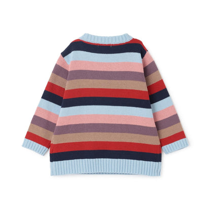 多色條紋毛衣