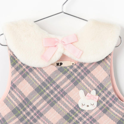 雙層提花格紋嬰兒套裝【附圍巾】