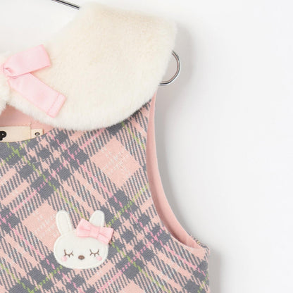 雙層提花格紋嬰兒套裝【附圍巾】