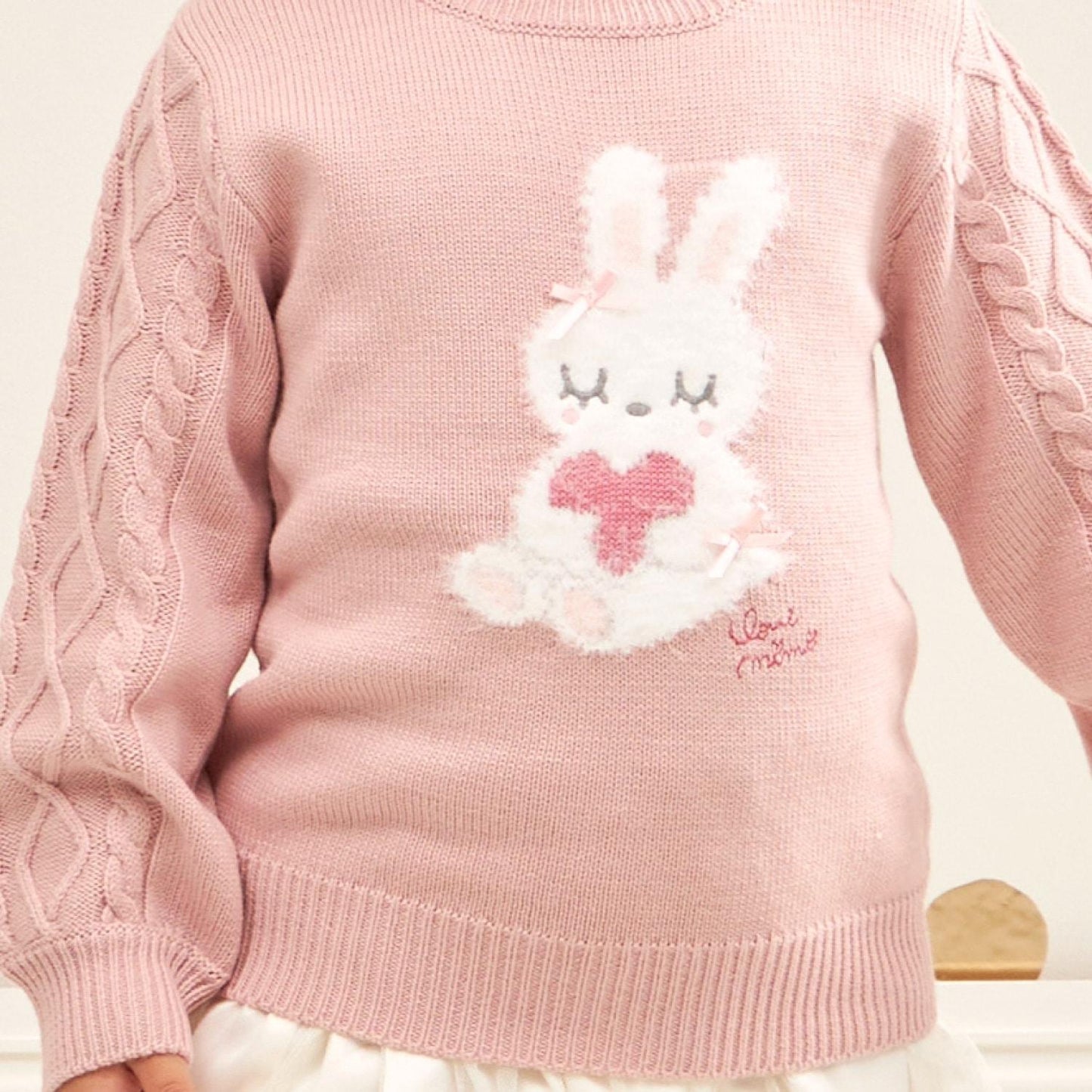 mimi醬 袖部麻花針織毛衣【可水洗】