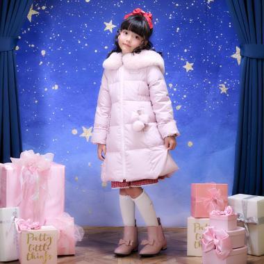 帶吊墜長款羽絨服